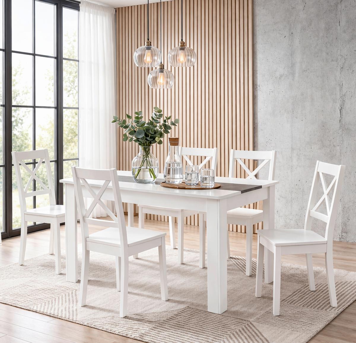Esstisch Vcm Esstisch "disalo" 140x80 - Weiss/Anthrazit, Modern, Holzwerkstoff (140/80/75cm) - MID.YOU