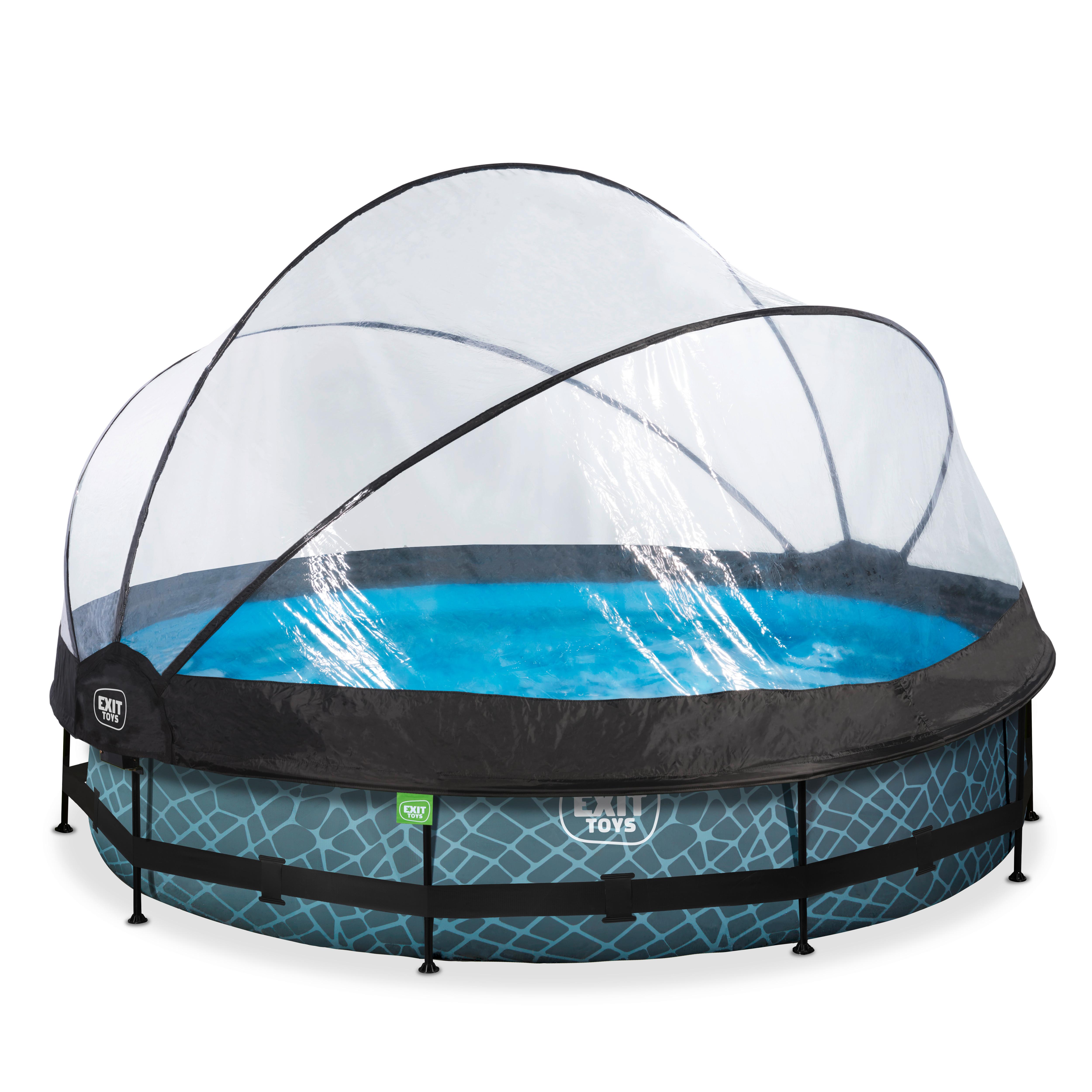 Bazen Exit Stone Pool, Ø 360cm - siva, Konvencionalno, umetna masa (360/76cm) - EXIT Toys