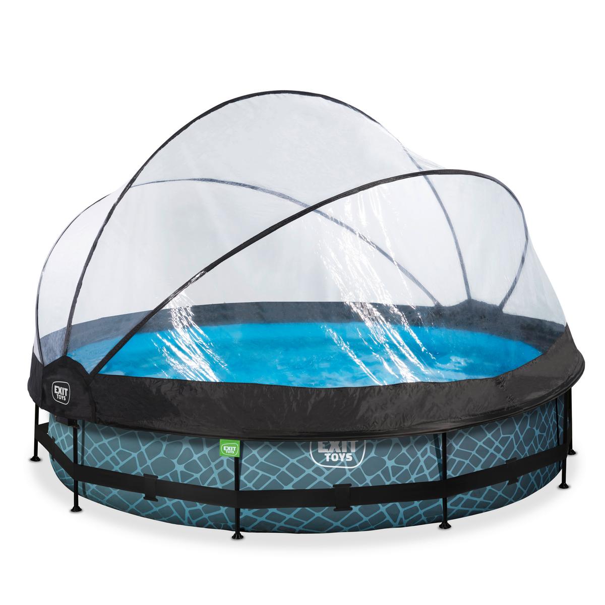 Bazen Exit Stone Pool, Ø 360cm - siva, Konvencionalno, umetna masa (360/76cm) - EXIT Toys