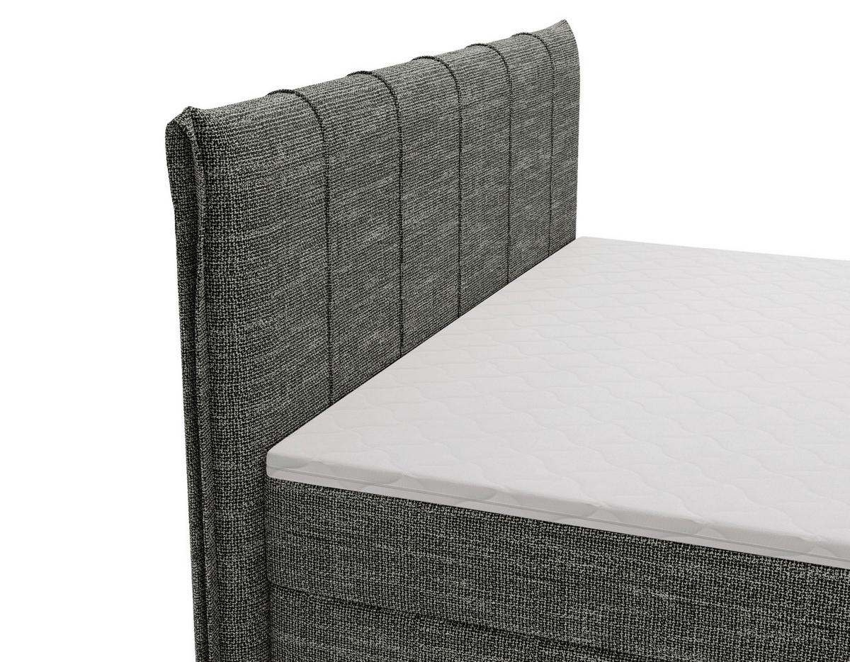 Boxbett Veloria Anthrazit ca. 160x200cm - Anthrazit/Schwarz, KONVENTIONELL, Textil/Metall (160/200cm) - Based