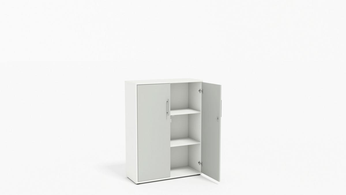 AKTENSCHRANK OFFICE EDITION - SW SET 4 - Hellgrau/Weiß, MODERN, Holzwerkstoff (128,5/185,6/33cm) - MID.YOU