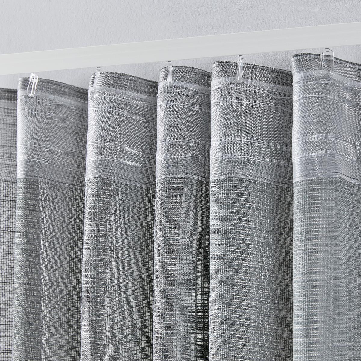 KONČANA ZAVESA EVA - siva, Romantika, tekstil (140/255cm) - Premium Living