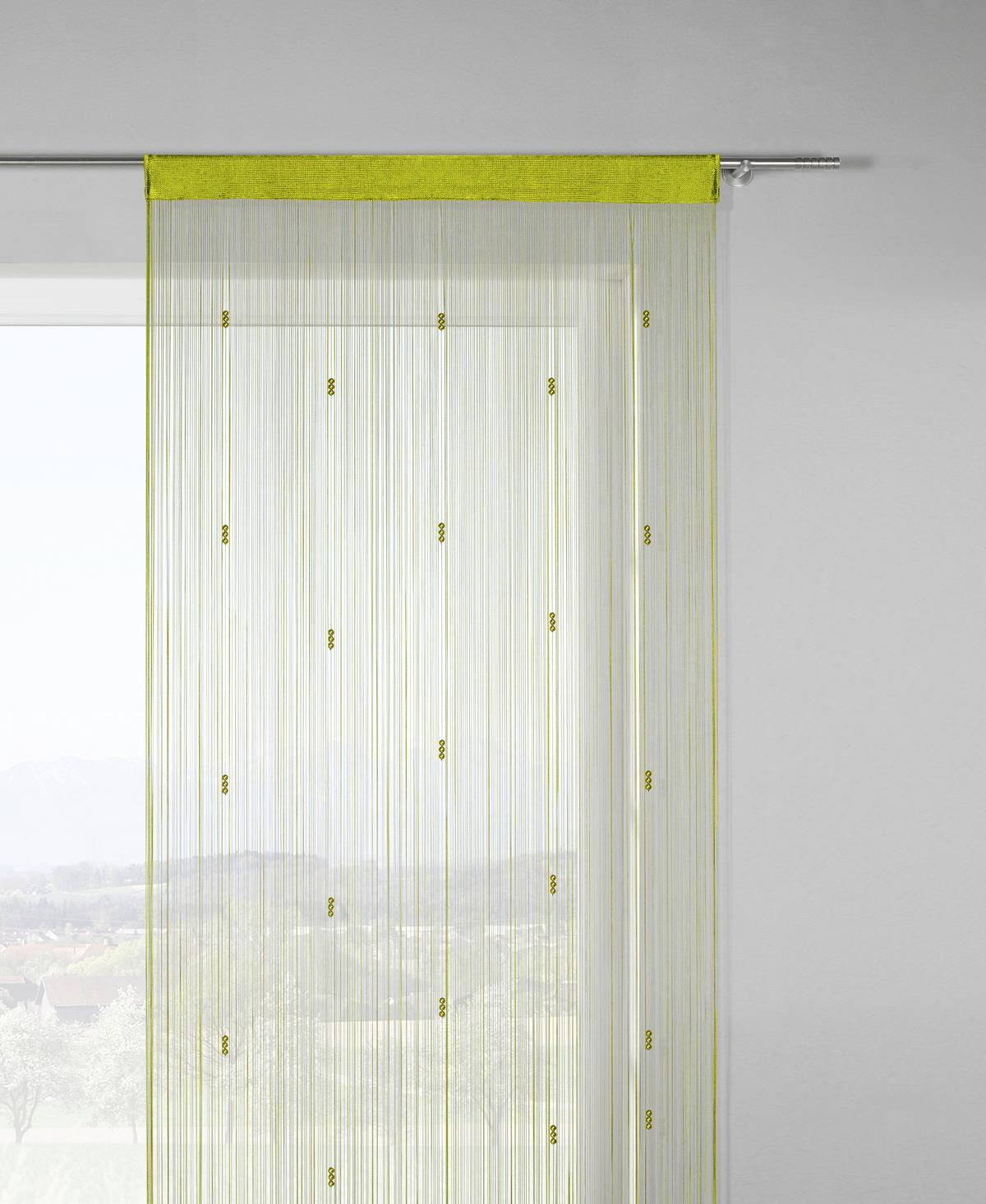 Zsinórfüggöny Perle 90/245cm - antracit/fehér, Romantik / Landhaus, textil (90/245cm) - Modern Living