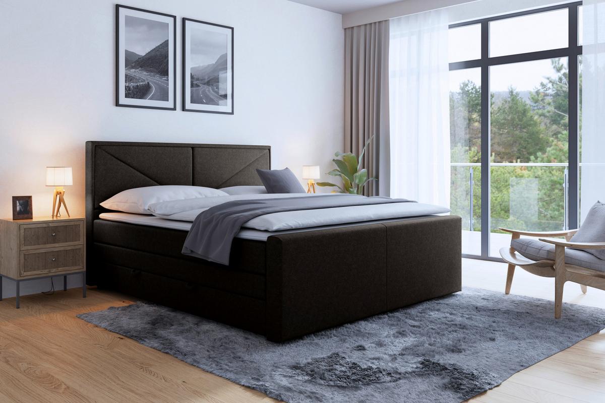 Bospringbett Lima ca. 180x200 cm Anthrazit - Anthrazit, MODERN, Holz/Kunststoff (180/200cm) - MID.YOU
