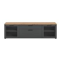 Tv Komoda Niklas - siva/hrast Artisan, Design, staklo/drvni materijal (185/52/40cm) - Modern Living