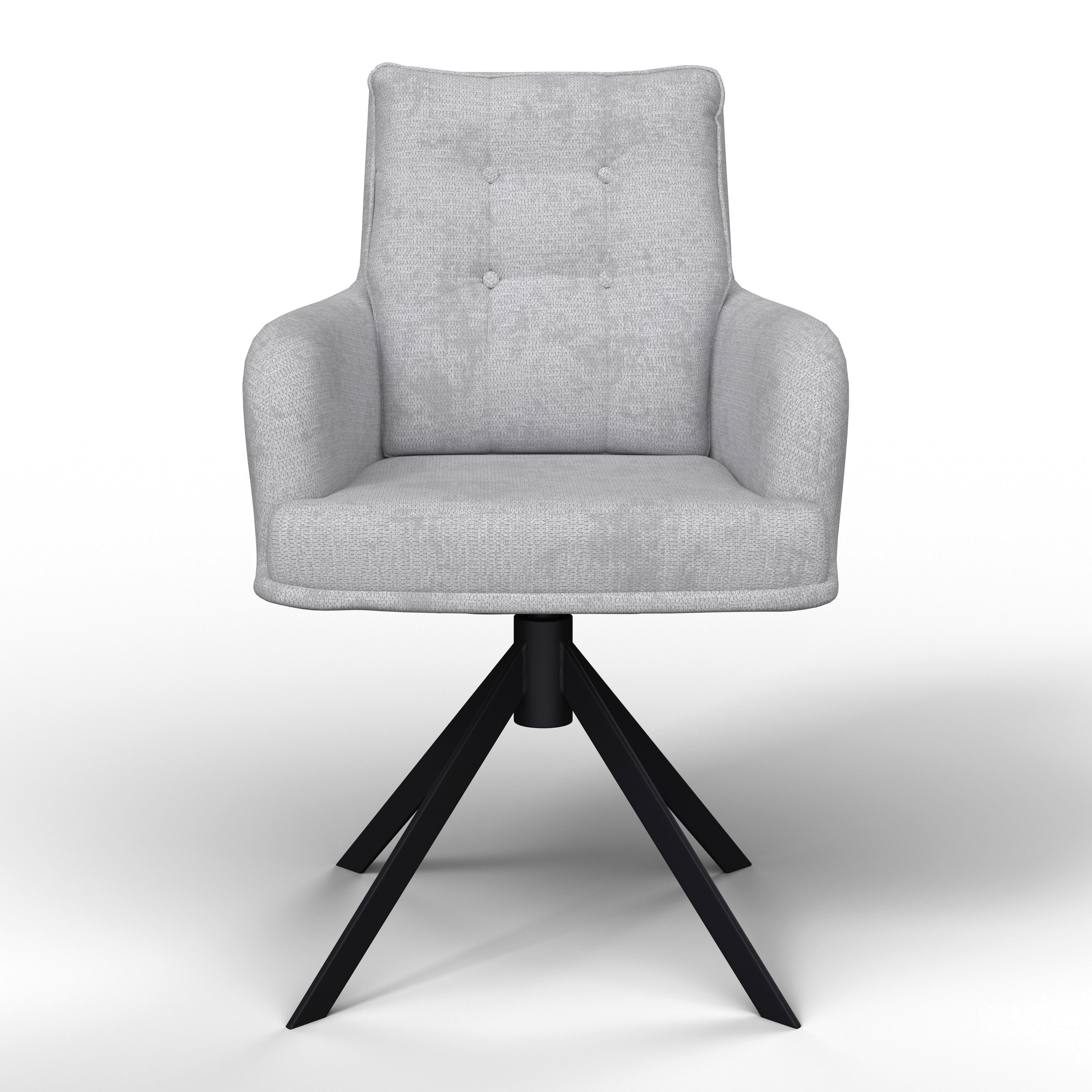 STOL MED ARMSTÖD MARIETTA - ljusgrå/svart, Modern, metall/trä (66/90/60cm) - Bessagi Home