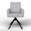 STOL MED ARMSTÖD MARIETTA - ljusgrå/svart, Modern, metall/trä (66/90/60cm) - Bessagi Home