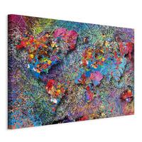 Slika Na Platnu Jackson Pollock Inspiration - modra/barve bezga, Basics, tekstil/leseni material (60/40/1.2cm) - artgeist