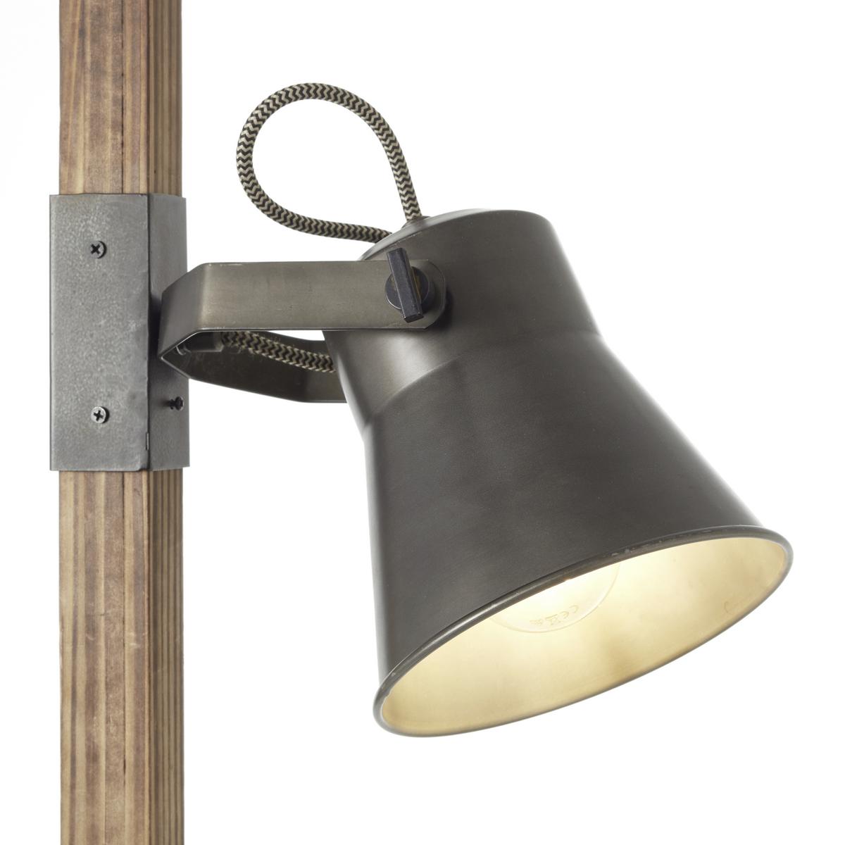 Stehleuchte Plow max. 10 Watt - Schwarz, Design, Holz/Metall (51/153,5cm) - Brilliant