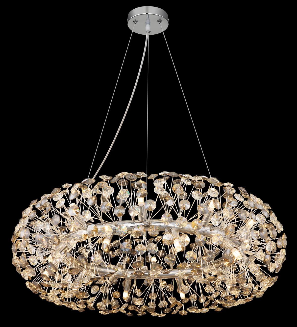 KRISTALL-HÄNGELEUCHTE 64135H3C  KATRINA - Klar/Chromfarben, Lifestyle, Glas/Kunststoff (80/150cm) - Globo