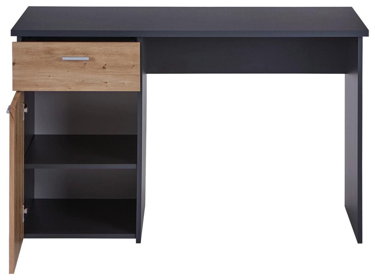 Pisalna Miza Simon Antracit, Barva Hrasta - barve aluminija/antracit, Moderno, umetna masa/leseni material (120/75,5/60cm) - Mömax