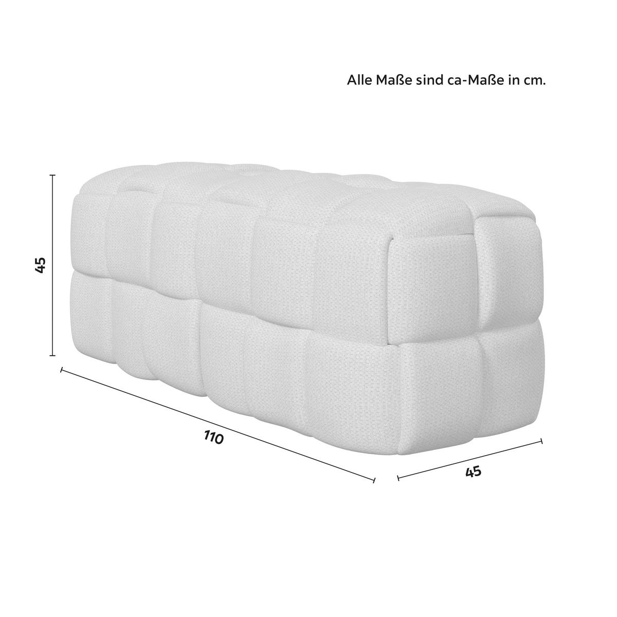 Bettbank Ella Bouclé Grau - Schwarz/Grau, MODERN, Holz/Kunststoff (110/45/45cm) - Bessagi Home