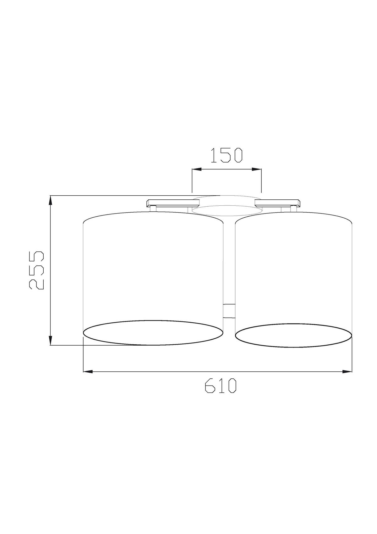 LAMPA SUFITOWA BASE - biały/szary, Trend, tworzywo sztuczne/metal (61/25,5cm) - Novel