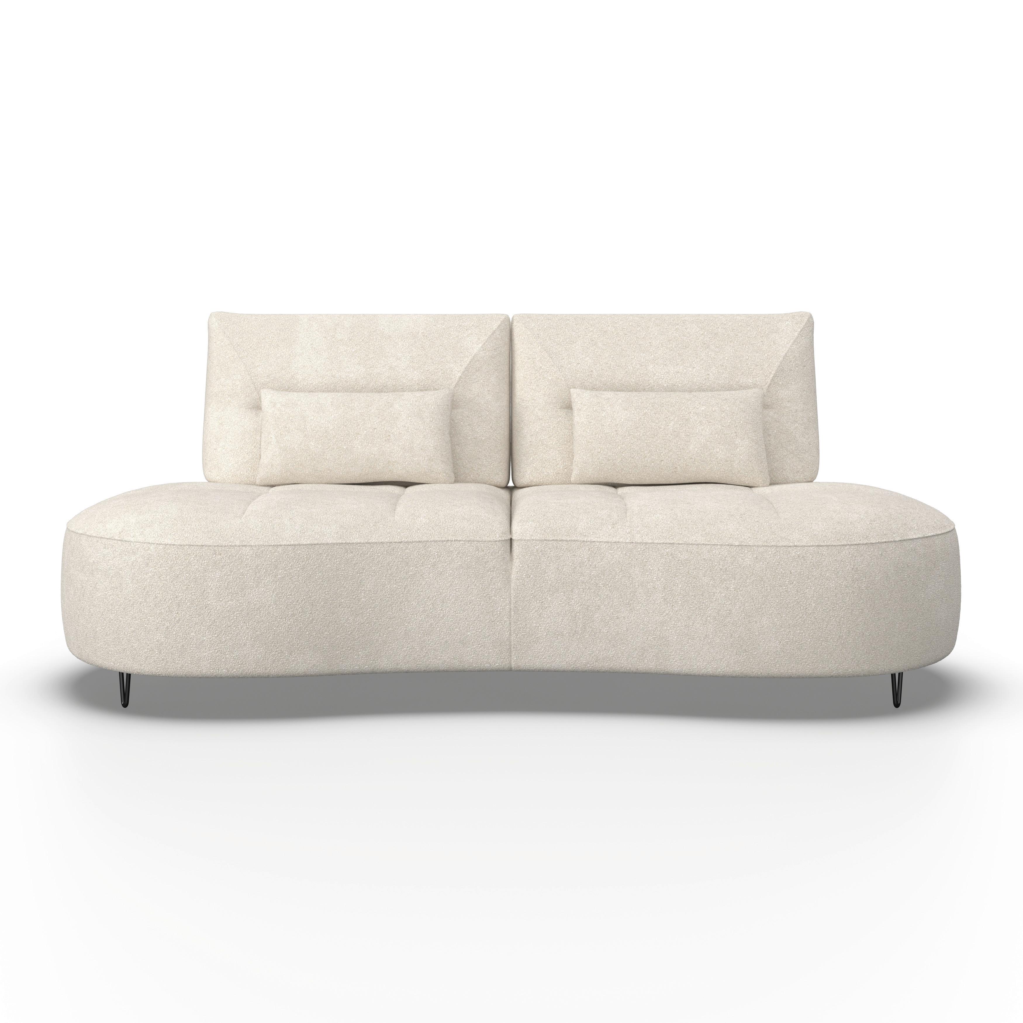 Sofa Benny Bouclé Beige - Beige/Schwarz, MODERN, Holz/Textil (224/85/114cm) - Bessagi Home
