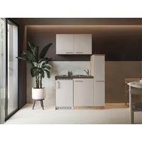 Miniküche Levin m. Geräten B: ca. 100cm Kaschmir - Kaschmir/Eichefarben, Trend, Holzwerkstoff/Kunststoff (130cm) - Respekta