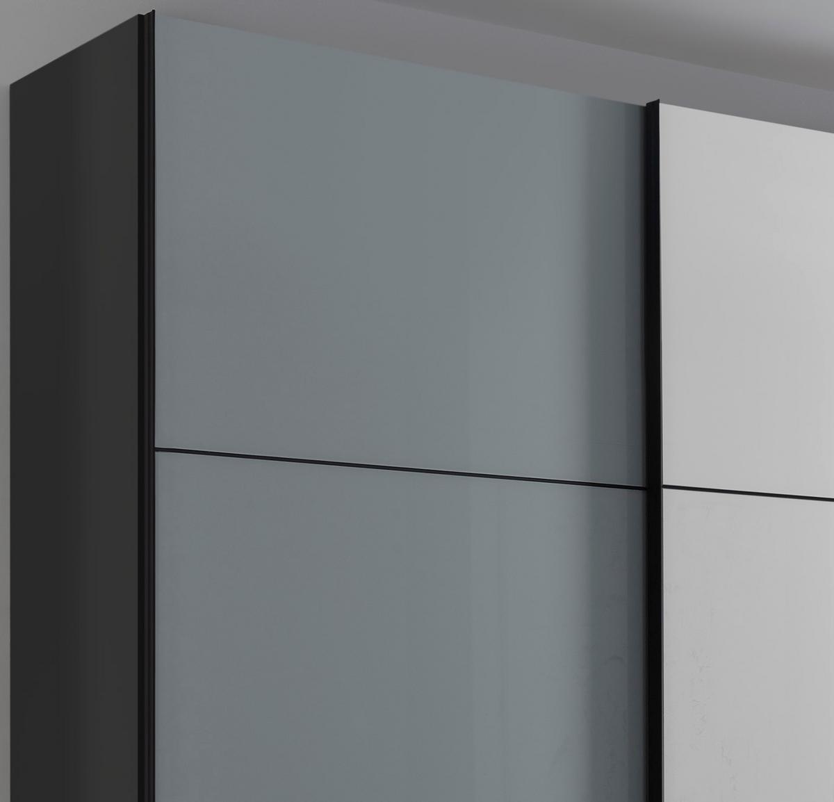Ormar Sa Staklenim Kliznim Vratima Includo - bijela/tamno siva, Moderno, staklo/drvni materijal (280/222/68cm) - Premium Living