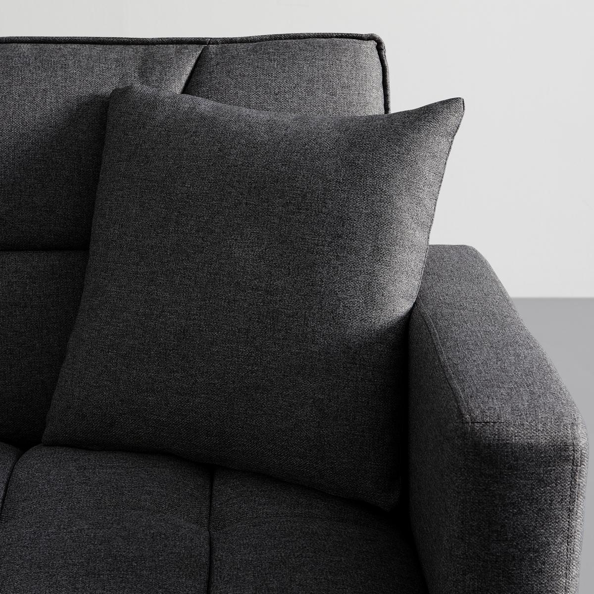 Schlafsofa in dunkel- grau inkl. 2 Kissen "David" - Chromfarben/Dunkelgrau, Modern, Holz/Textil (196/83/89cm) - Bessagi Home