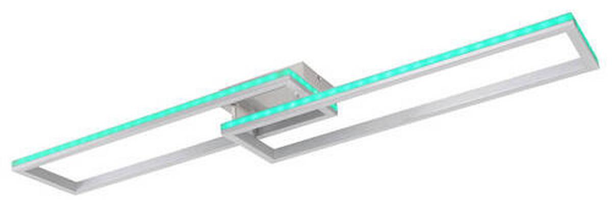 Stropna Led-svetilka Salmos, S Sijalko - srebrne barve/opal, Design, kovina/umetna masa (119,5/25,5/10cm) - Globo
