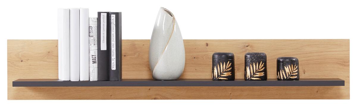 Stenska Polica Tonale, Temno Siva, Barva Hrasta - siva/barve hrasta, Moderno, leseni material (107/19/21,6cm) - Mömax