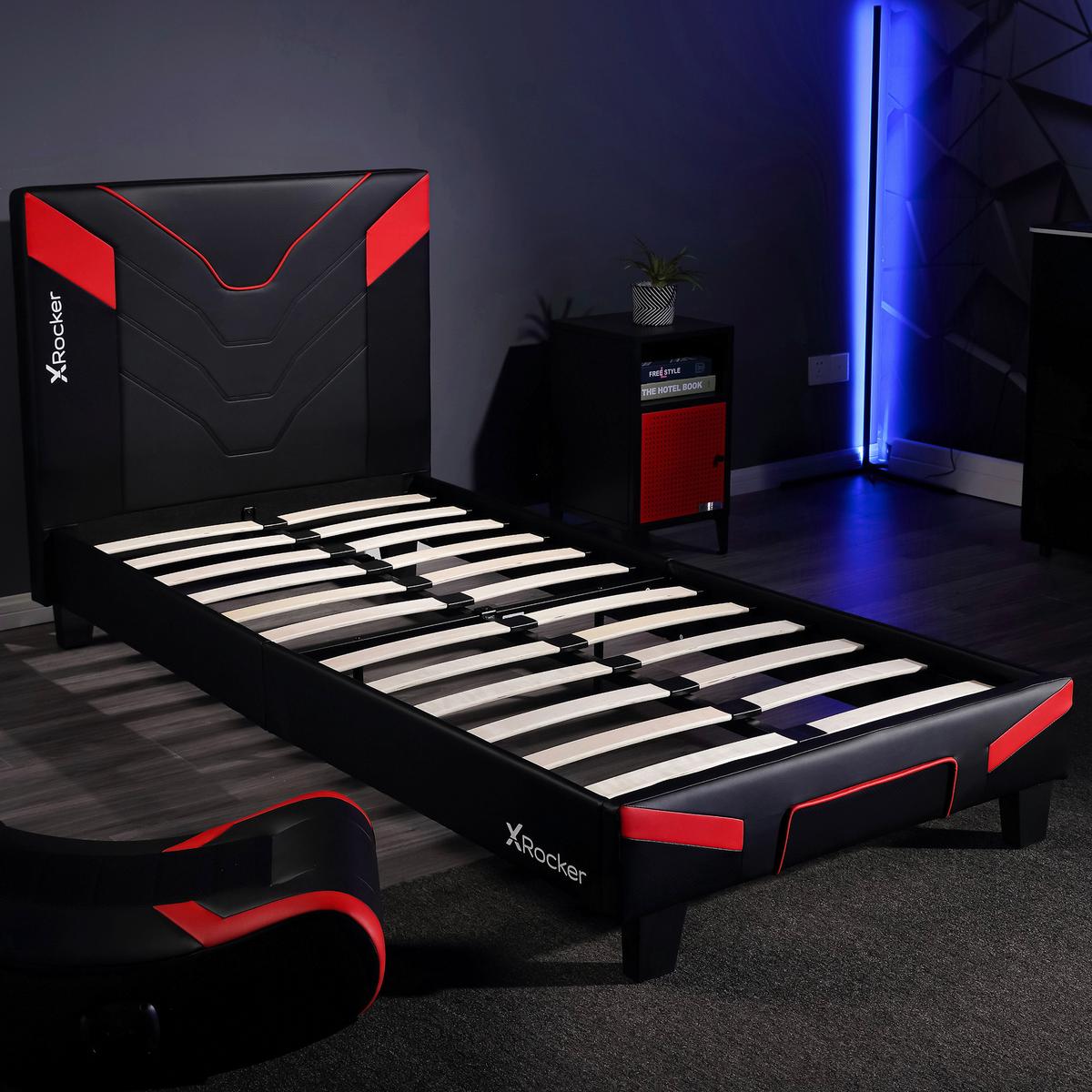 Gamingbett Cerberus 90x190 cm Schwarz/Rot - Rot/Schwarz, MODERN, Holzwerkstoff/Kunststoff (90/190cm) - X Rocker