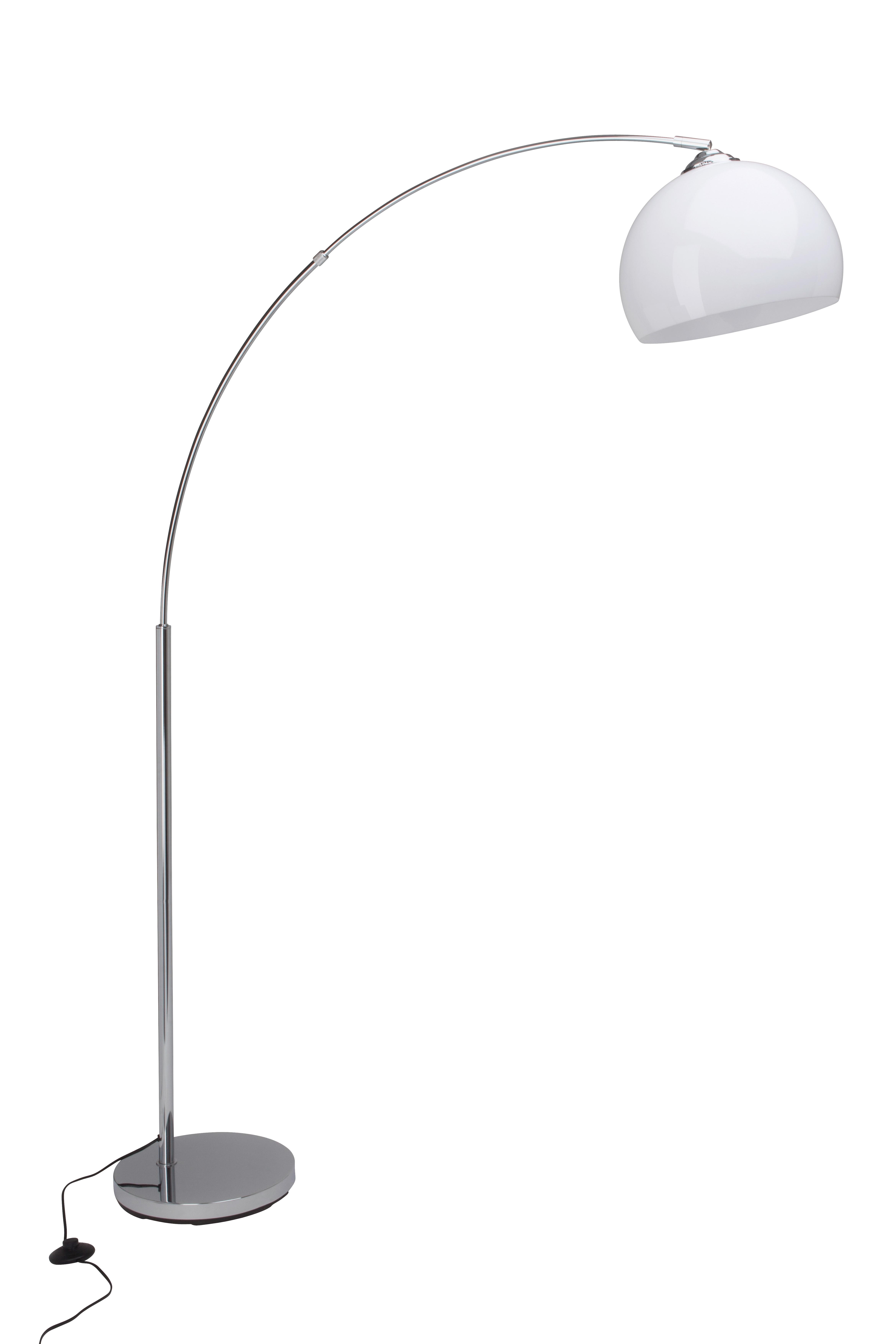 Bogenleuchte Vessa Weiß/Chromfarben max. 60 Watt - Chromfarben/Weiß, KONVENTIONELL, Kunststoff/Metall (166/30/122cm) - Brilliant