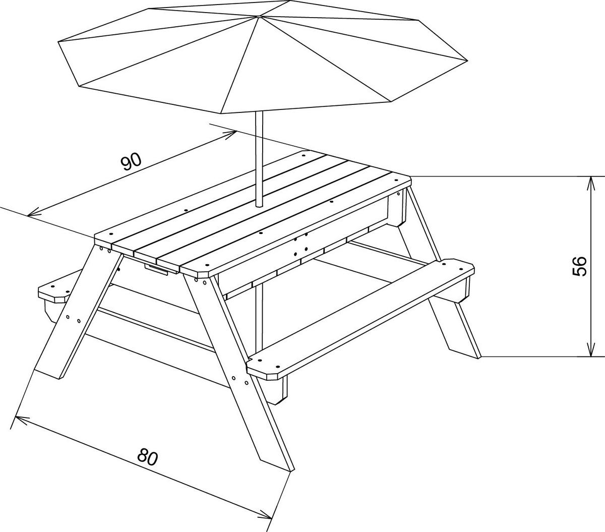 Kinder-Gartentisch Axi Nick Braun Sand-Wassertisch - Braun, Basics, Holz (80/56/90cm) - Ambia Garden