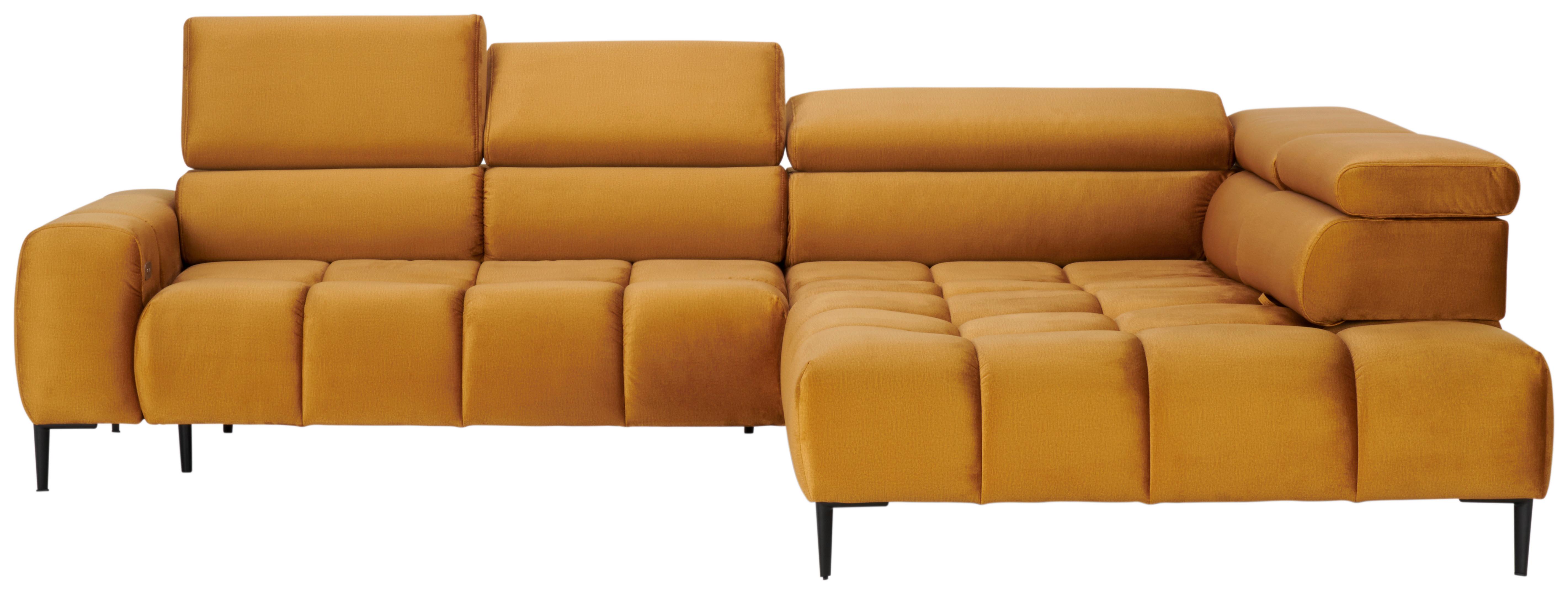 Kutna Garnitura Imperia - curry žuta/crna, Design, tekstil/metal (300/216cm) - Modern Living