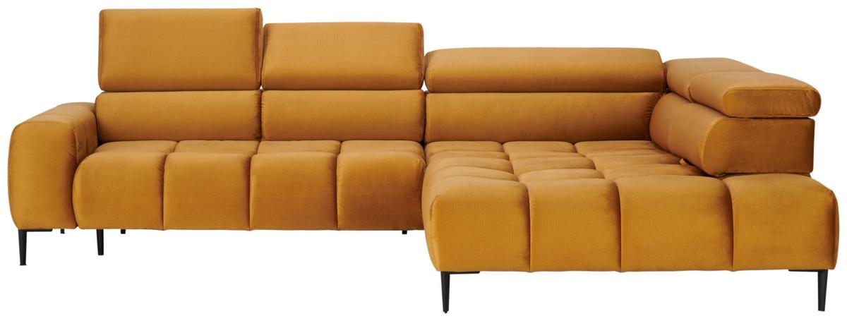 Kutna Garnitura Imperia - curry žuta/crna, Design, tekstil/metal (300/216cm) - Modern Living