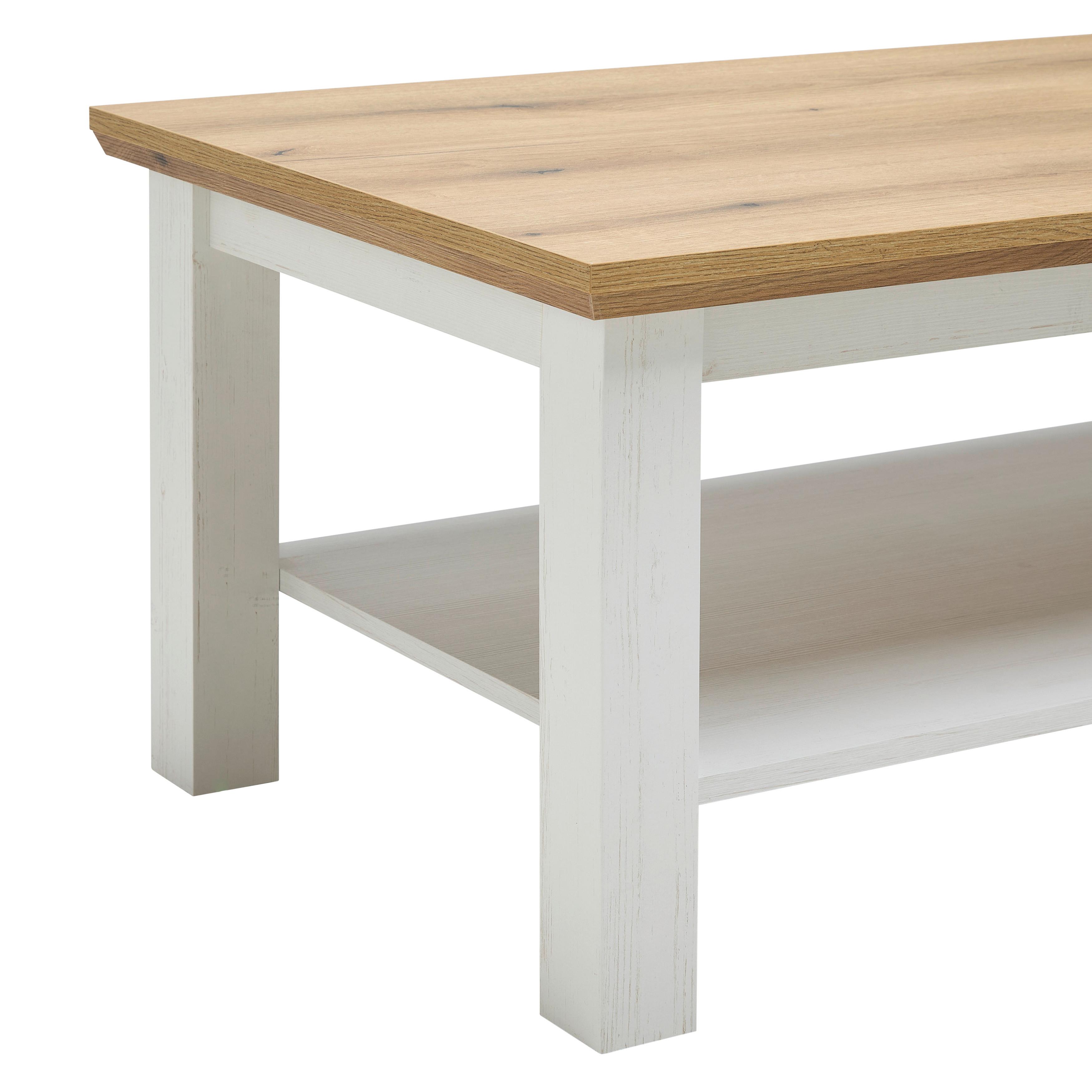 SOFFBORD KORSIKA -EXKLUSIV- - vit/ekfärgad, Romantik / Lanthus, trämaterial (110/45/60cm) - Mömax