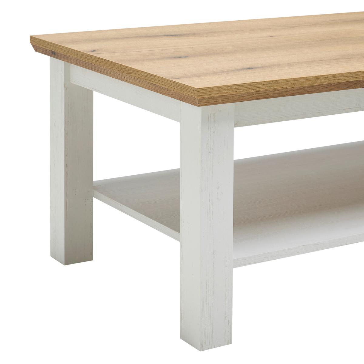 Couchtisch Korsika Eichefarben/Weiß - Eichefarben/Weiß, ROMANTIK / LANDHAUS, Holzwerkstoff (110/45/60cm) - Mömax