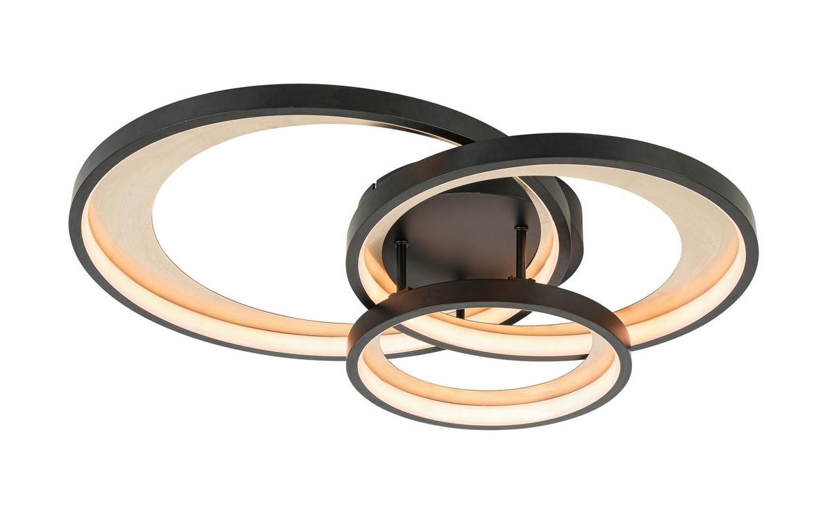 LAMPA SUFITOWA LED MATTEO *SBN*SH* - kolor mosiężny/czarny, Design, tworzywo sztuczne/metal (54,2/46,8/11cm) - Novel