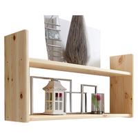 Stenski Regal Mona, Bor, Masivno - barve bora, Basics, les (90/45/20cm) - MID.YOU