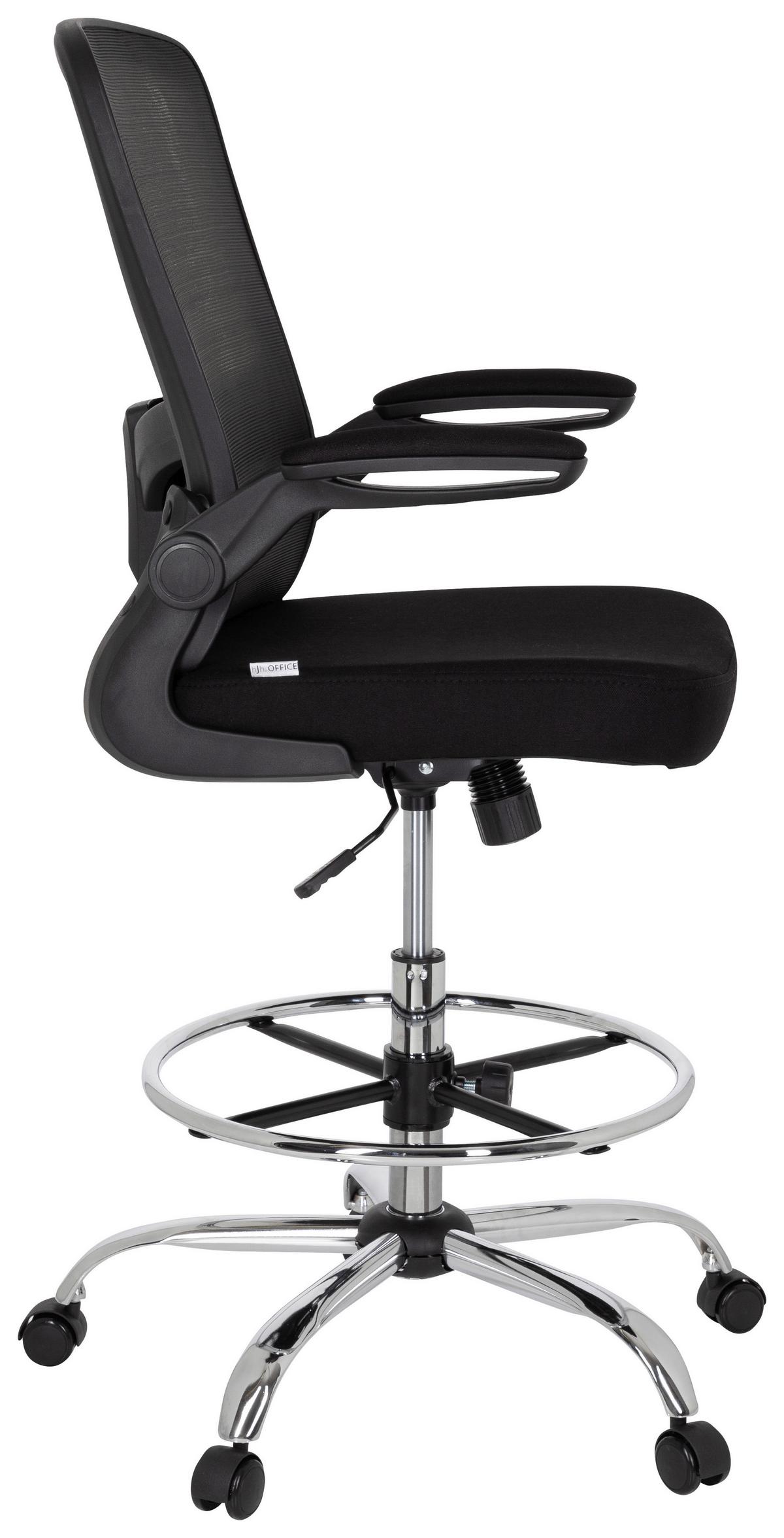 Pisarniški Stol Vendo Work, Črna - srebrne barve/črna, Basics, kovina/umetna masa (60/107/58cm) - MID.YOU