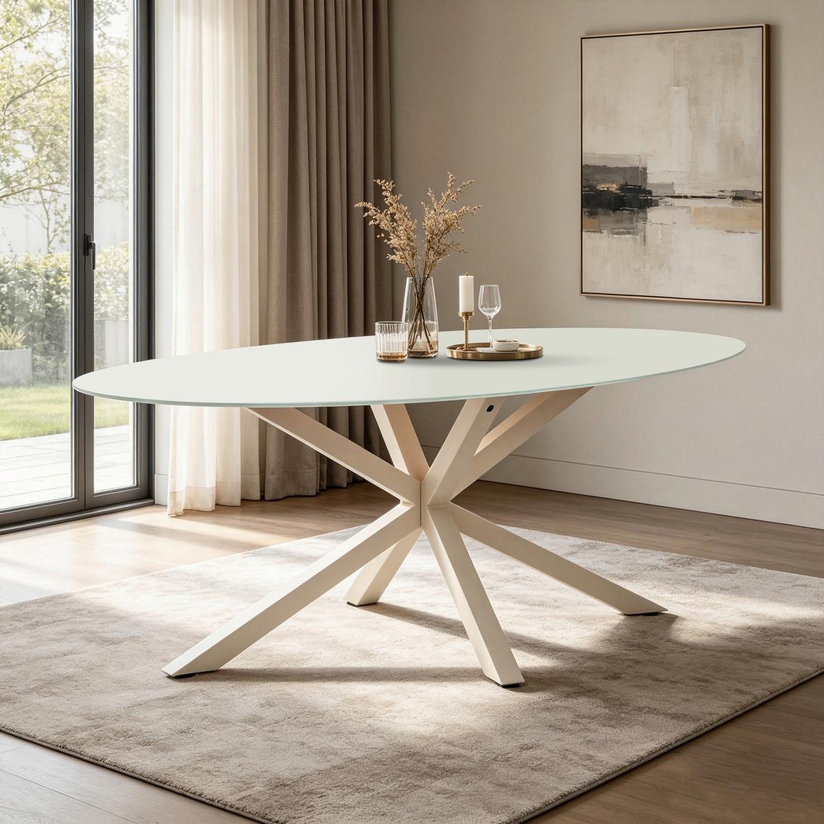 Jedilna Miza Vanda, Kašmir, 180x100 - kašmir, Moderno, kovina/steklo (180/100/75cm) - P & B
