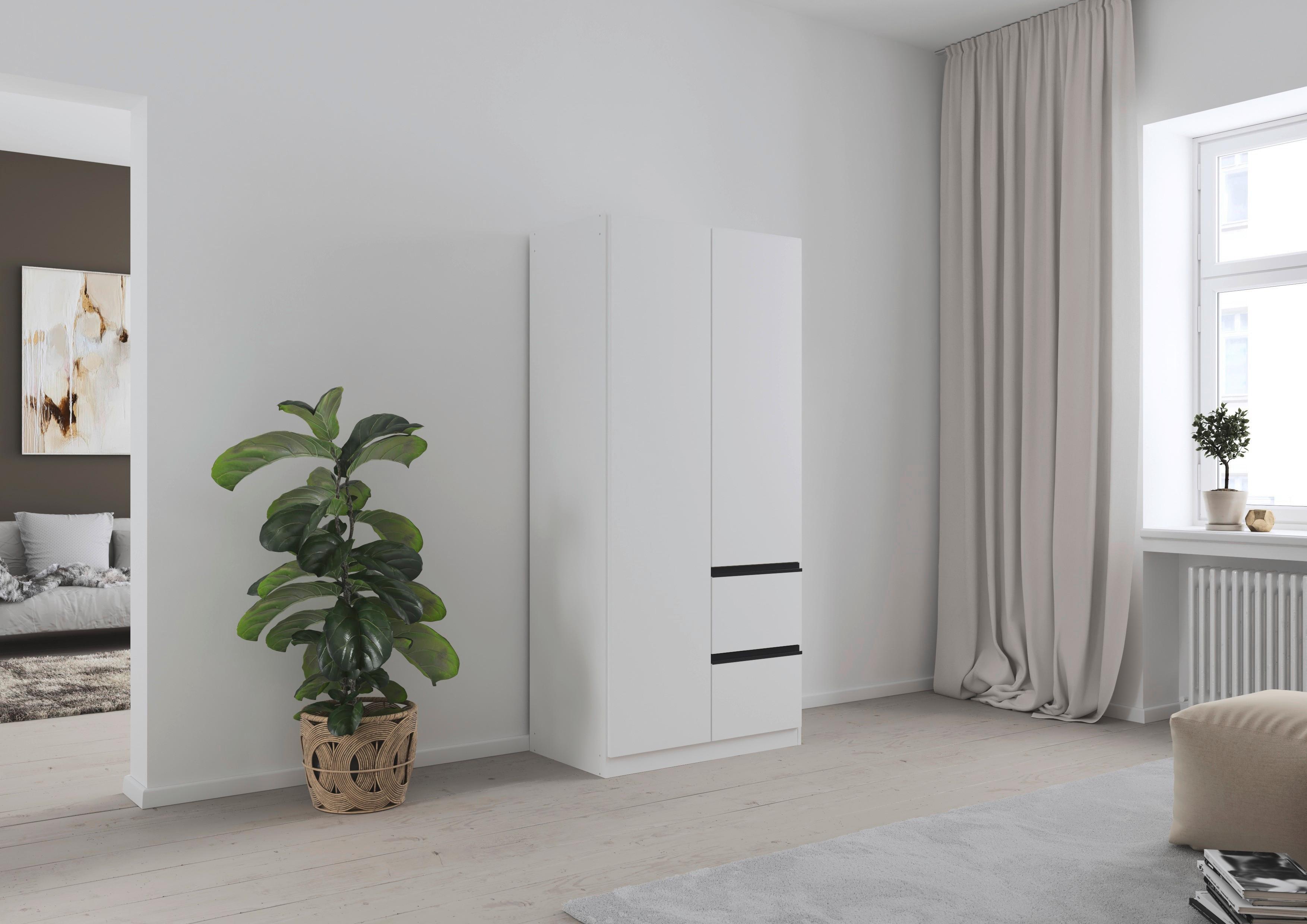 Drehtürenschrank COSTA ca.91x197x54cm Grau Metallic - Weiß/Grau, MODERN, Holzwerkstoff (91/197/54cm) - Rauch Möbel