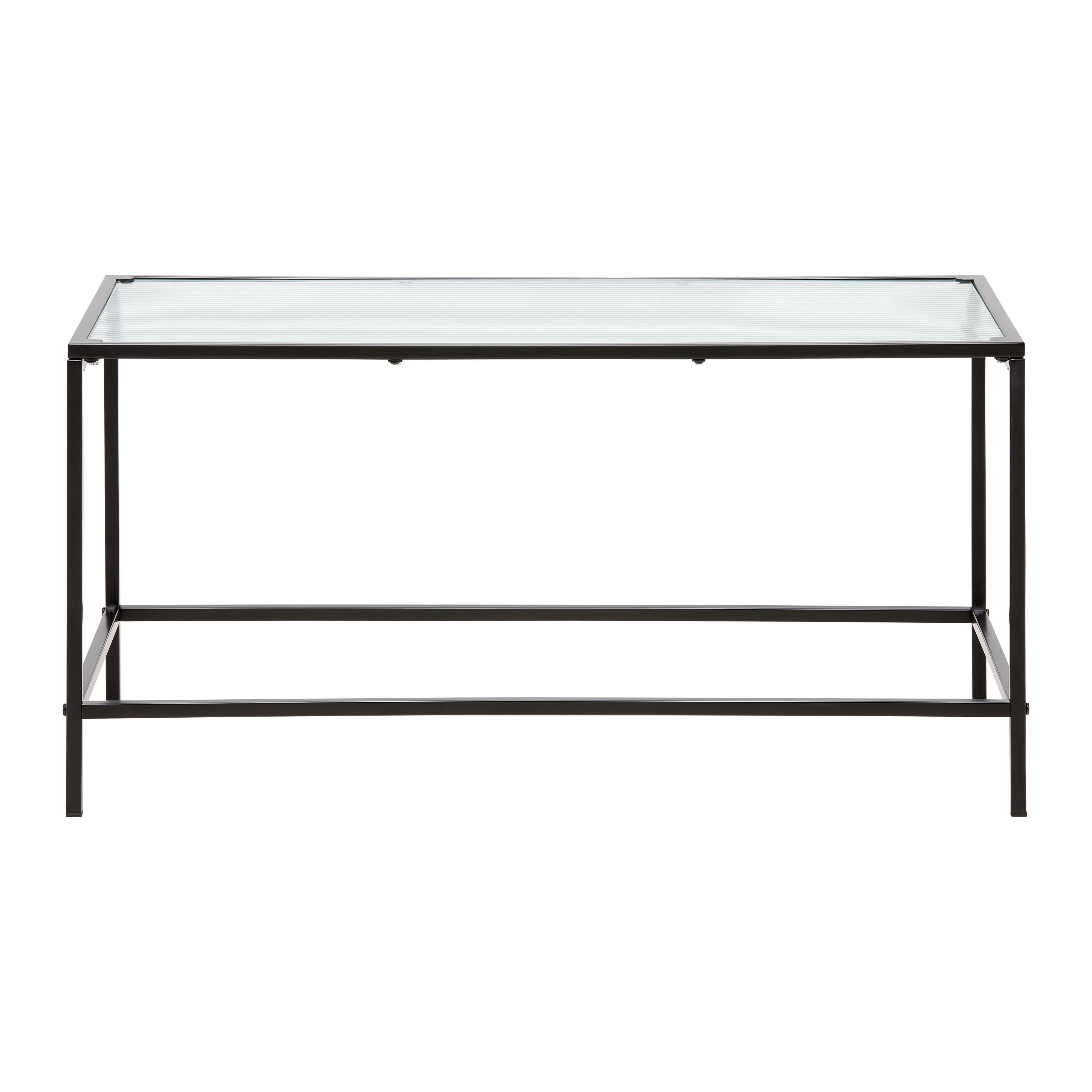 SOFFBORD LEON - svart/transparent, Modern, metall/glas (80/40/40cm) - Mömax