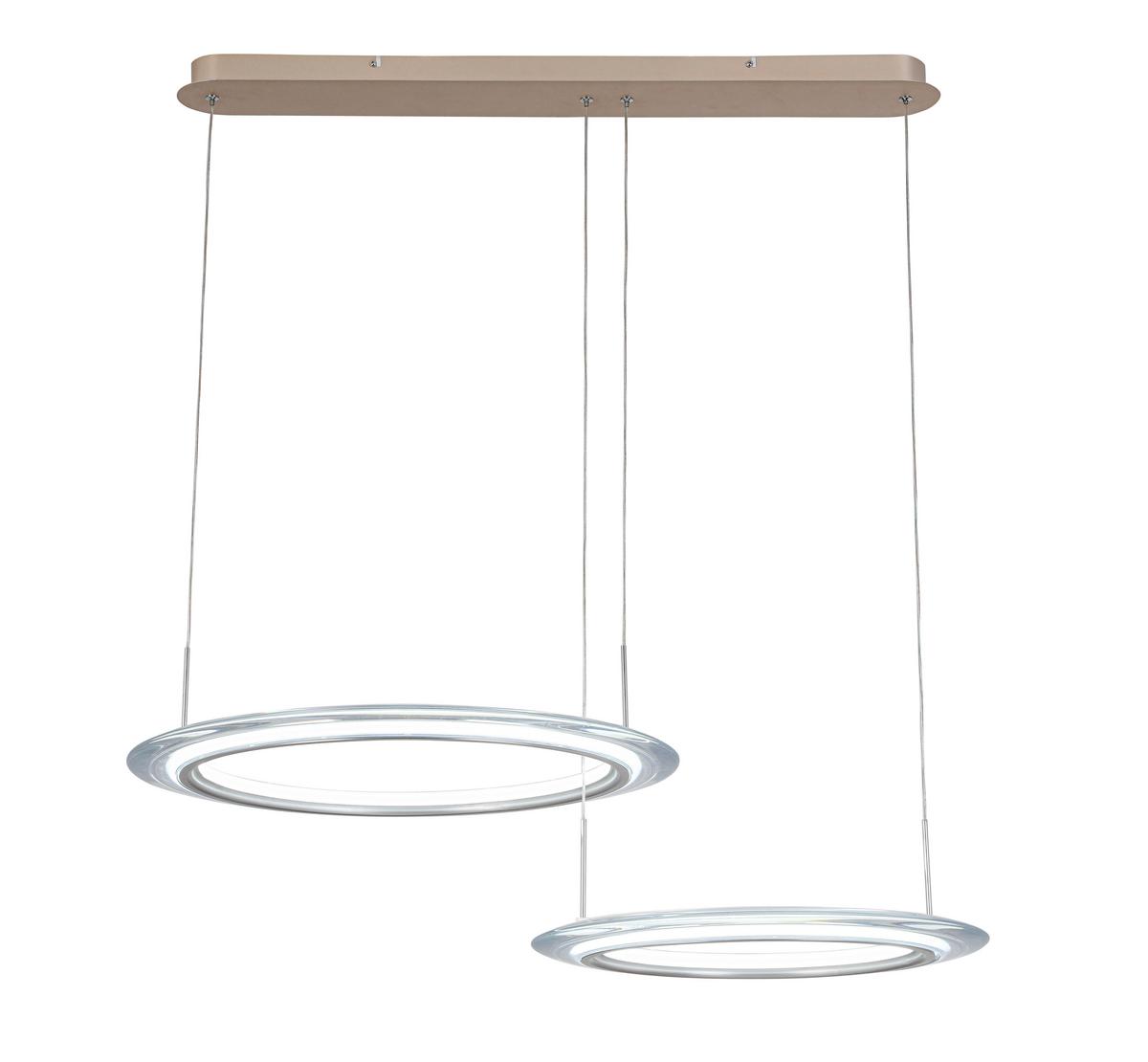 LAMPA WISZĄCA LED LAKEWOOD *DK* - szampanowy/przezroczysty, Design, tworzywo sztuczne/metal (82/55/150cm) - Dieter Knoll