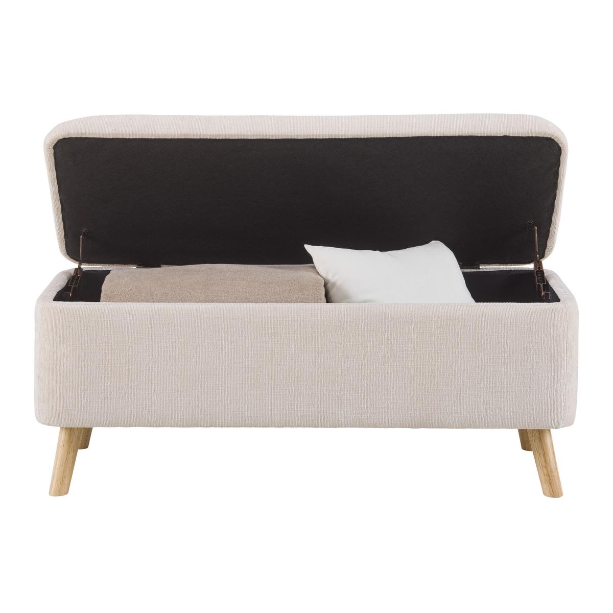 Sitzbank Jenson Beige - Beige/Naturfarben, MODERN, Holz/Textil (100/43/40cm) - Mömax