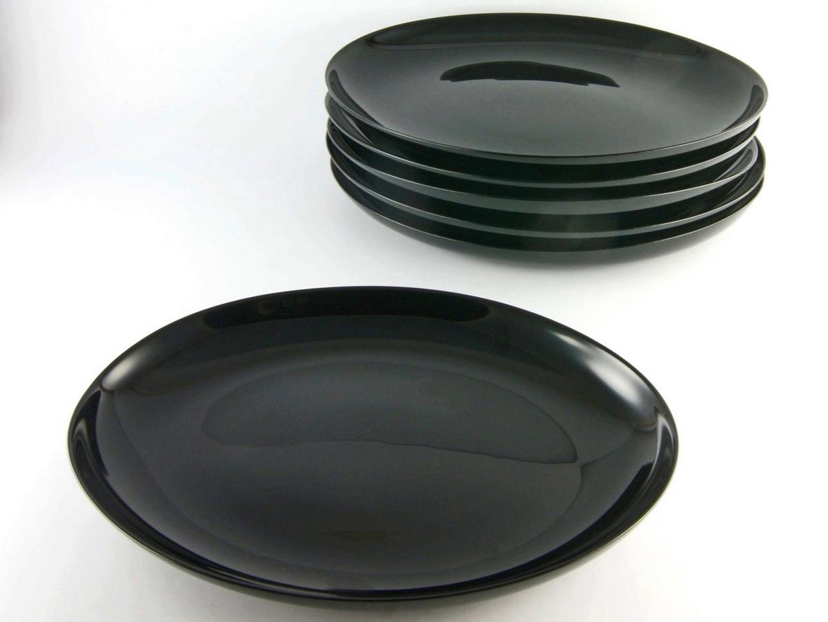 Set Krožnikov Za Žar Italien Party Black, 6-Delni - črna, steklo (33cm) - Creatable