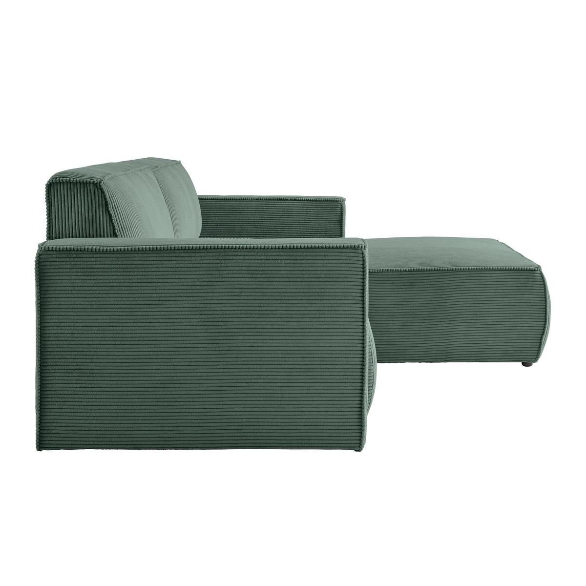 Wohnlandschaft Loft in Dunkelgrün - Dunkelgrün/Schwarz, MODERN, Kunststoff/Textil (265/75/172cm) - Mömax