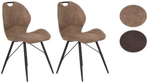 Stuhlset Kate S 2er-Set ca. 50x86 cm Schlammfarben - Schlammfarben/Schwarz, MODERN, Textil/Metall (50/86/56cm) - MID.YOU