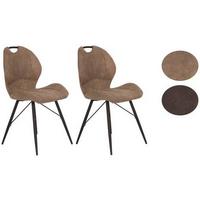 Stuhlset Kate S 2er-Set ca. 50x86 cm Schlammfarben - Schlammfarben/Schwarz, MODERN, Textil/Metall (50/86/56cm) - MID.YOU
