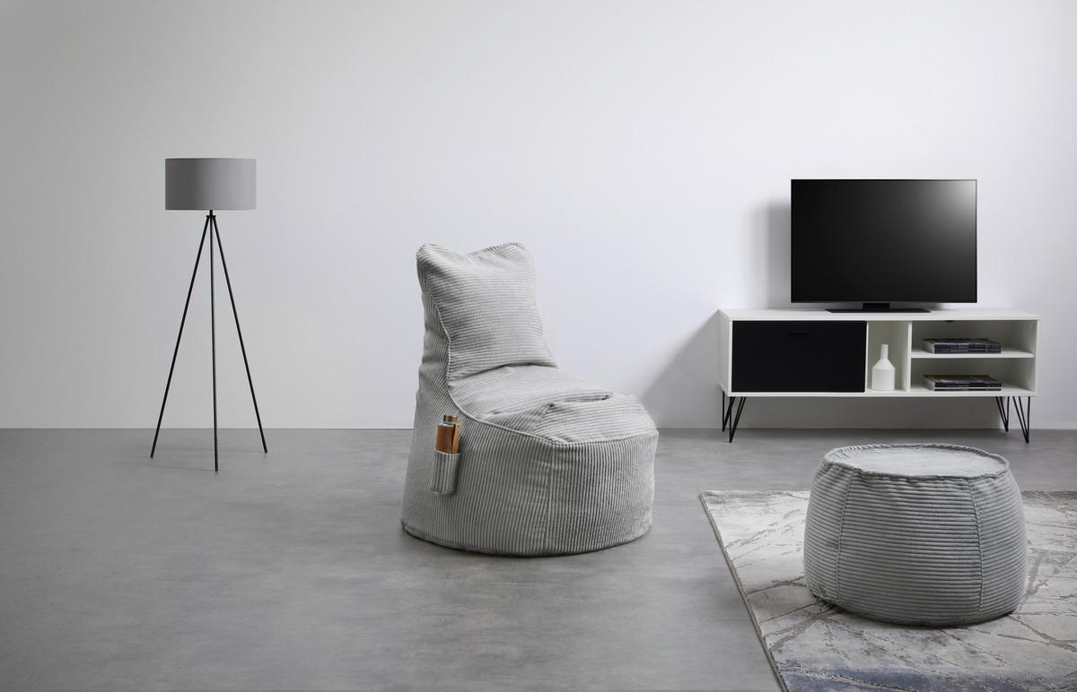 Sitzsack Cortona Cord in Grau - Grau, MODERN, Textil (85/100/85cm) - Mömax