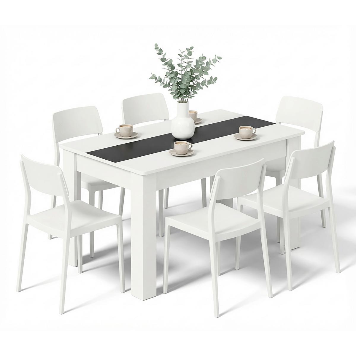 Esstisch Vcm Esstisch "disalo" 140x80 - Weiss/Anthrazit, Modern, Holzwerkstoff (140/80/75cm) - MID.YOU