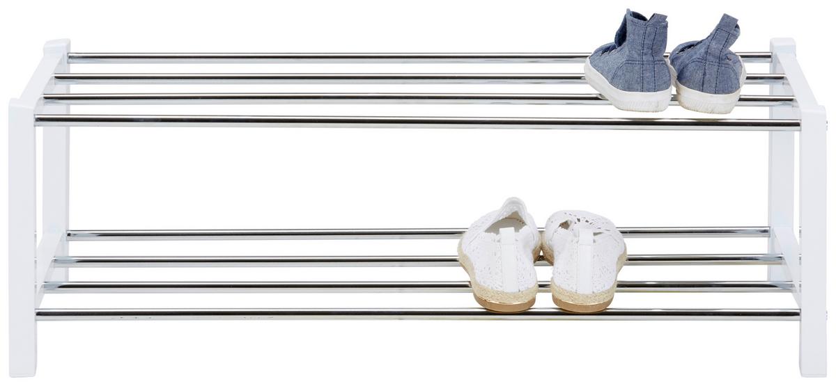 Etajeră încălțăminte BENNY - alb/culoare crom, Konventionell, metal (80/27/28,5cm) - Best Price