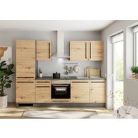 Küchenblock Jazz mit Geräten ca.280cm Eiche/Anthrazit - Anthrazit/Schwarz, LIFESTYLE, Holzwerkstoff/Kunststoff (280cm) - P & B