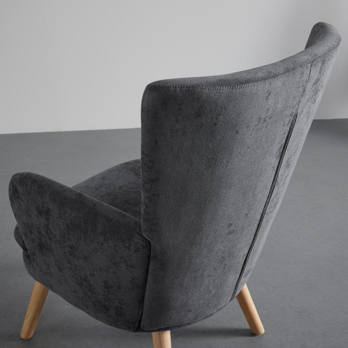 Sessel Stanka Grau Webstoff - Sandfarben/Naturfarben, MODERN, Holz/Textil (67/91/72cm) - Bessagi Home