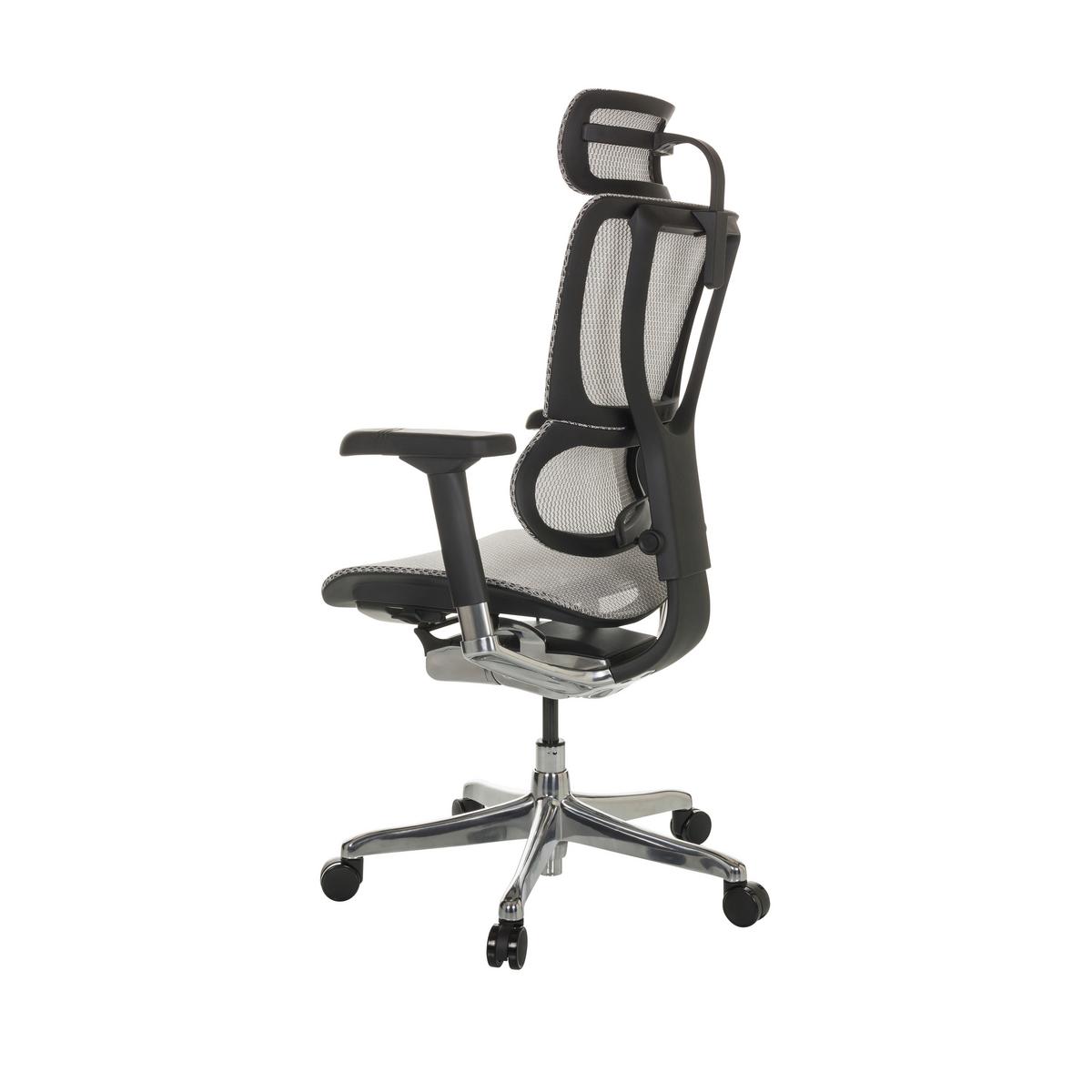 Drehstuhl Ergohuman Slim Hellgrau ca. 69x116-138x66cm - Silberfarben/Hellgrau, Basics, Kunststoff/Textil (69/116-138/66cm) - MID.YOU