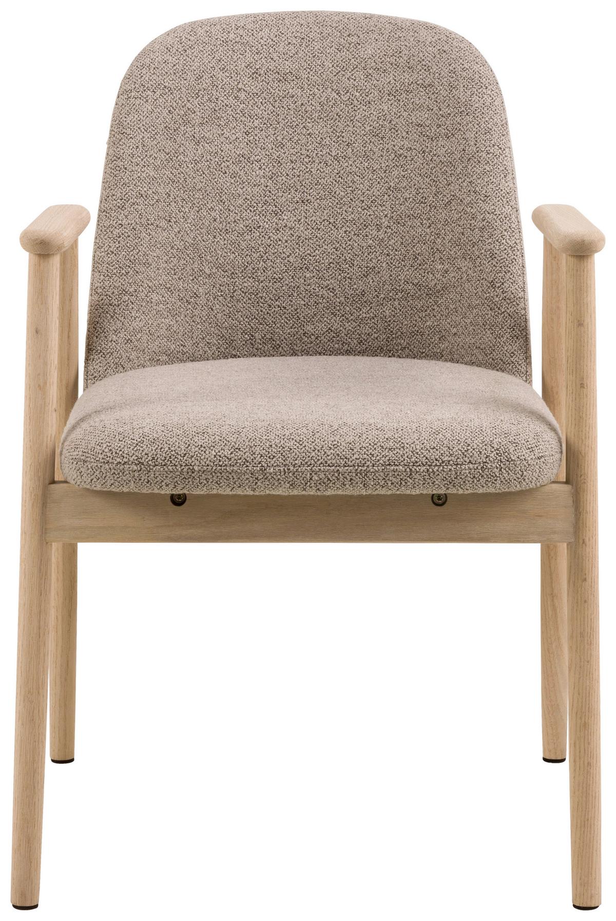 KRZESŁO Z PODŁOKIETNIKAMI LEO - beżowy/kolor dębowy, Modern, drewno/tkanina (55,5/80,5/57cm) - Livetastic