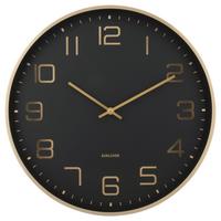 ZEGAR ŚCIENNY KA5973BK - czarny/kolor złoty, Basics, metal (40/40/4,2cm) - Karlsson